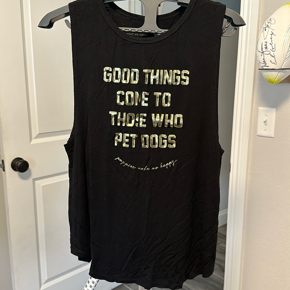Puppies Make Me Happy tank - size large